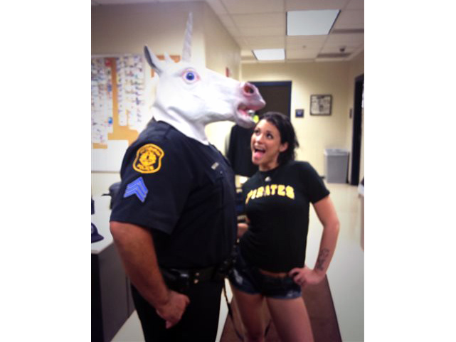 641px x 481px - Masked Pennsylvania cop in trouble for pic with porn star ...