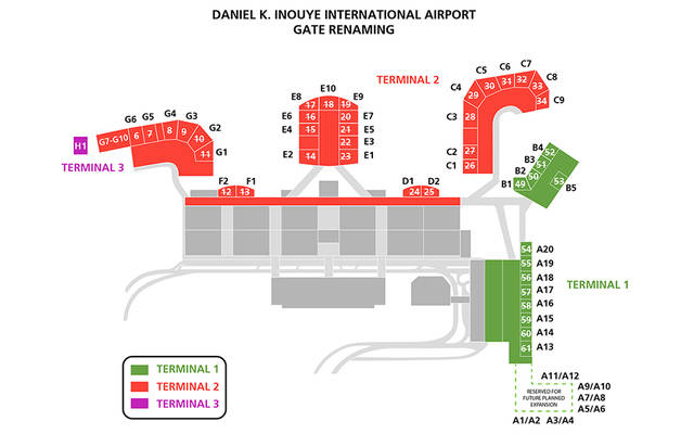 honolulu international airport map Honolulu Airport Updating Identification Signs At Gates Baggage