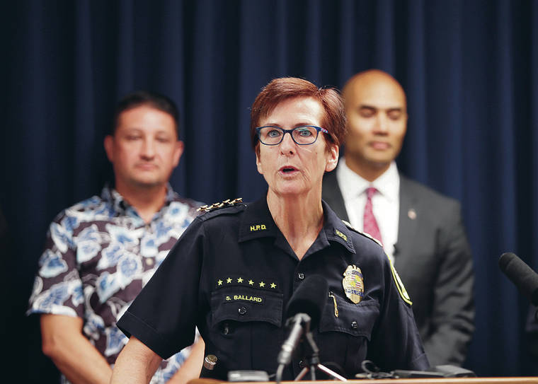 DENNIS ODA / SEPT. 17
                                HPD Chief Susan Ballard said that the public believes that crime is on the rise due to a small number of high-profile crimes.