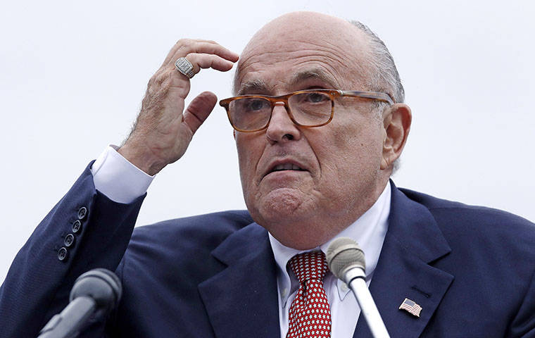 ASSOCIATED PRESS
                                Rudy Giuliani, attorney for President Donald Trump, addressed a gathering during a campaign event, in Aug. 2018, in Portsmouth, N.H. House committees have subpoena Giuliani for documents related to Ukraine.