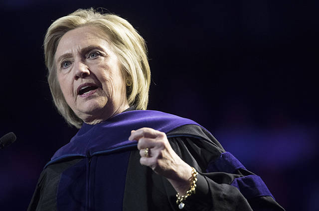 ASSOCIATED PRESS
                                Former Secretary of State Hillary Clinton delivers Hunter College’s commencement address in New York in May 2019. The State Department is continuing an investigation of email use among employees who worked for Hillary Clinton, former secretary of state.