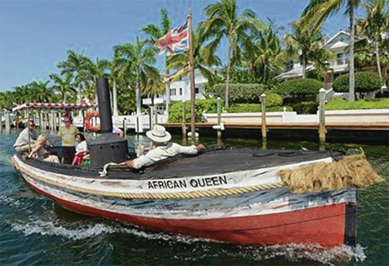 TRIBUNE NEWS SERVICE
                                Take a ride on the African Queen, the boat used in the 1951 movie starring Humphrey Bogart and Katharine Hepburn.