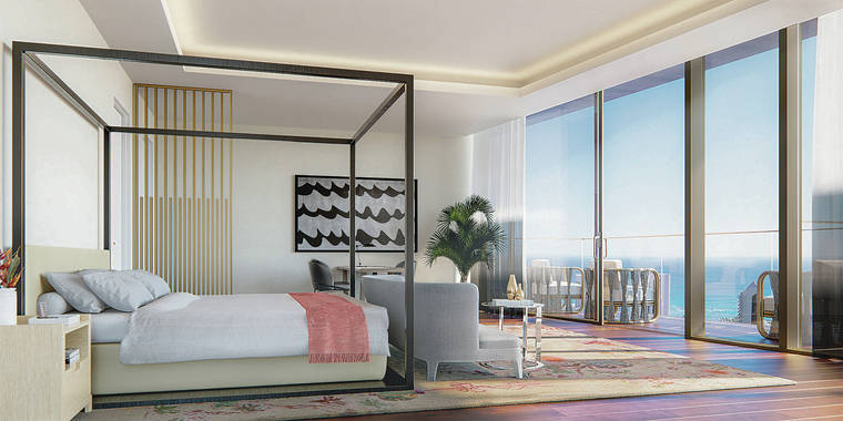COURTESY MANDARIN ORIENTAL HOTEL AND RESIDENCES
                                This is a rendering of the penthouse master bedroom.
