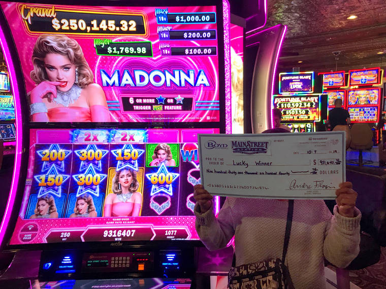 COURTESY VACATIONS HAWAII
                                The woman, who requested to remain anonymous, won the grand jackpot on a new Aristocrat’s Madonna game at Main Street Station Casino, Brewery and Hotel.
