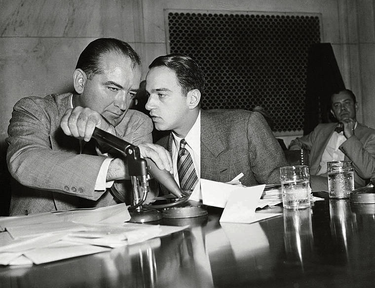 COURTESY OF SUNDANCE INSTITUTE
                                Roy M. Cohn, right, and Joseph McCarthy is documented in Matt Tyrnauer’s “Where’s My Roy Cohn?”