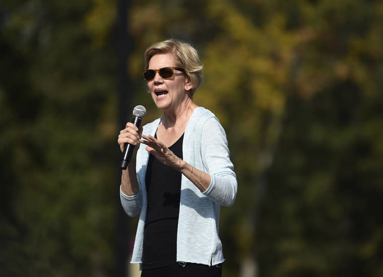 ASSOCIATED PRESS
                                Democratic presidential hopeful Sen. Elizabeth Warren of Massachusetts speaks at a campaign event in Rock Hill, S.C., Saturday. Warren pushed back today on Facebook CEO Mark Zuckerberg’s concerns about her plans to break up the tech giant.