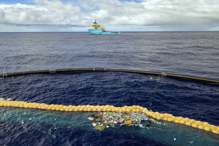 THE OCEAN CLEAN UP VIA ASSOCIATED PRESS
                                Boyan Slat, a university dropout who founded The Ocean Cleanup nonprofit, announced today that the floating boom is skimming up waste ranging in size from a discarded net and a car wheel complete with tire to chips of plastic measuring just 1 millimeter.
