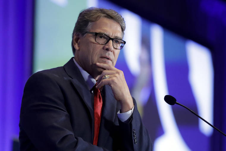 ASSOCIATED PRESS
                                Energy Secretary Rick Perry speaks at the California GOP fall convention in Indian Wells, Calif., on Sept. 6.