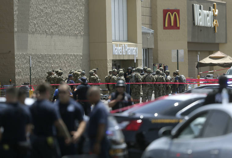 MARK LAMBIE/THE EL PASO TIMES VIA ASSOCIATED PRESS
                                Several law enforcement agencies responded to an active shooter, Aug. 3, at a Walmart in El Paso, Texas. Suspect Patrick Crusius, who was indicted for the killing of 22 people in the mass shooting at the Texas Walmart, pleaded not guilty today during a brief initial hearing.