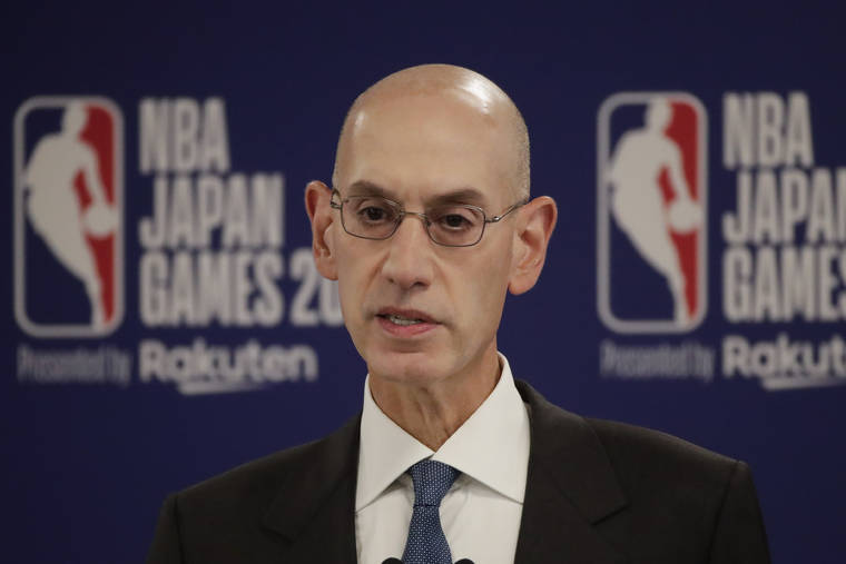 ASSOCIATED PRESS
                                NBA Commissioner Adam Silver speaks at a news conference in Saitama, Japan on Oct. 8.