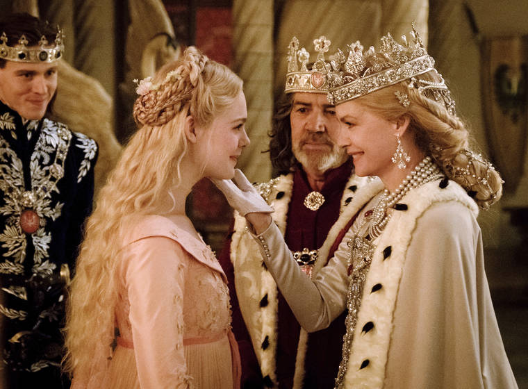 COURTESY DISNEY
                                From left, Harris Dickinson as Prince Phillip, Elle Fanning as Aurora, Robert Lindsay as King John and Michelle Pfeiffer as Queen Ingrith in a scene from the film, “Maleficent: Mistress of Evil.”