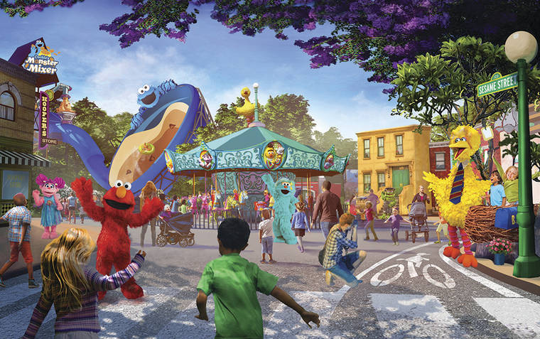 COURTESY PGAV DESTINATIONS
                                A depiction of the new SeaWorld and Sesame Workshop theme park, which is scheduled to open in San Diego in 2021. The new 17-acre Sesame Place park will be adjacent to their Sea World San Diego location.