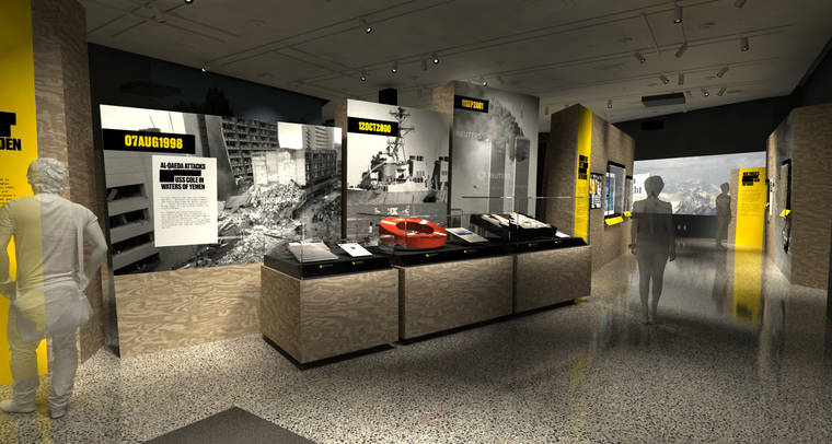 ASSOCIATED PRESS
                                In this artist’s rendering provided by C&G Partners, the exhibit “Revealed: The Hunt for Bin Laden,” is shown at the National September 11 Museum in New York.