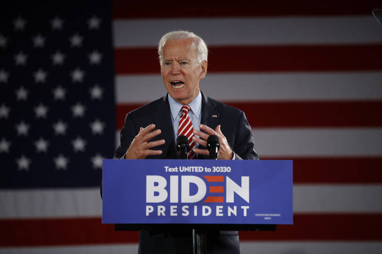 ASSOCIATED PRESS
                                Democratic presidential candidate and former Vice President, Joe Biden, speaks during a campaign event today in Scranton, Pa.