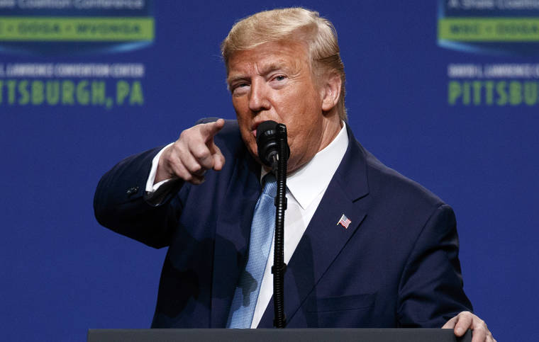 ASSOCIATED PRESS
                                President Donald Trump speaks at the 9th annual Shale Insight Conference at the David L. Lawrence Convention Center on Wednesday in Pittsburgh.