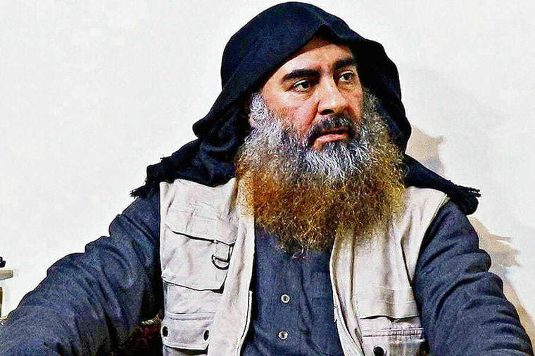 DEPARTMENT OF DEFENSE VIA ASSOCIATED PRESS
                                An image of Islamic State leader Abu Bakr al-Baghdadi, released Wednesday.	The Islamic State group declared a new leader today after it confirmed the death of its leader Abu Bakr al-Baghdadi days earlier in a U.S raid in Syria.