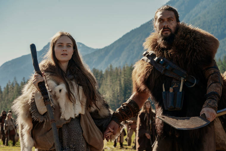 ASSOCIATED PRESS
                                This image released by Apple TV Plus shows Jason Momoa, right, and Hera Hilmar in a scene from “See,” premiering Friday.