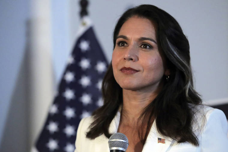 ASSOCIATED PRESS
                                Democratic presidential candidate U.S. Rep. Tulsi Gabbard, D-Hawaii, listens to a question during a campaign stop in Londonderry, N.H., on Tuesday.