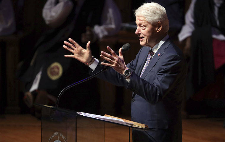 CHIP SOMODEVILLA/POO VIA ASSOCIATED PRESS
                                Former president Bill Clinton spoke during funeral services for Rep. Elijah Cummings, today, in Baltimore. The Maryland congressman and civil rights champion died, Oct. 17, at age 68 of complications from long-standing health issues.