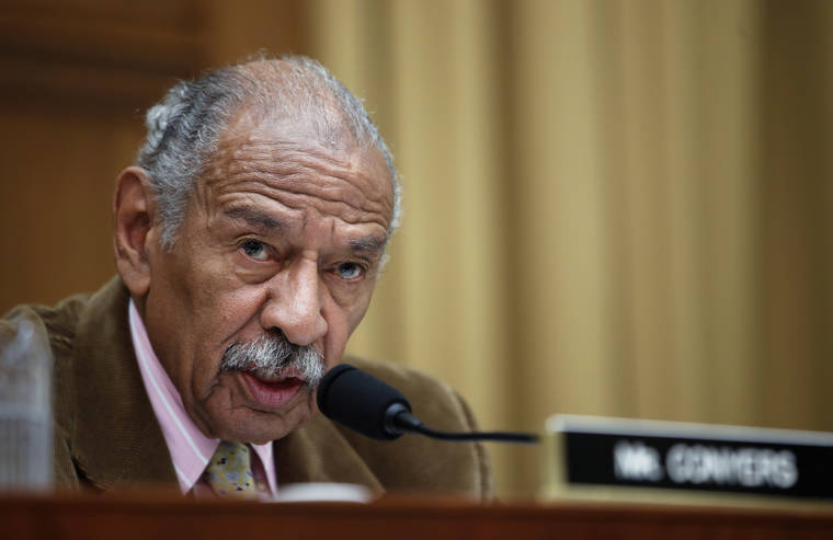 ASSOCIATED PRESS
                                Rep. John Conyers, D-Mich., speaks during a hearing of the House Judiciary subcommittee on Capitol Hill in Washington in 2017.