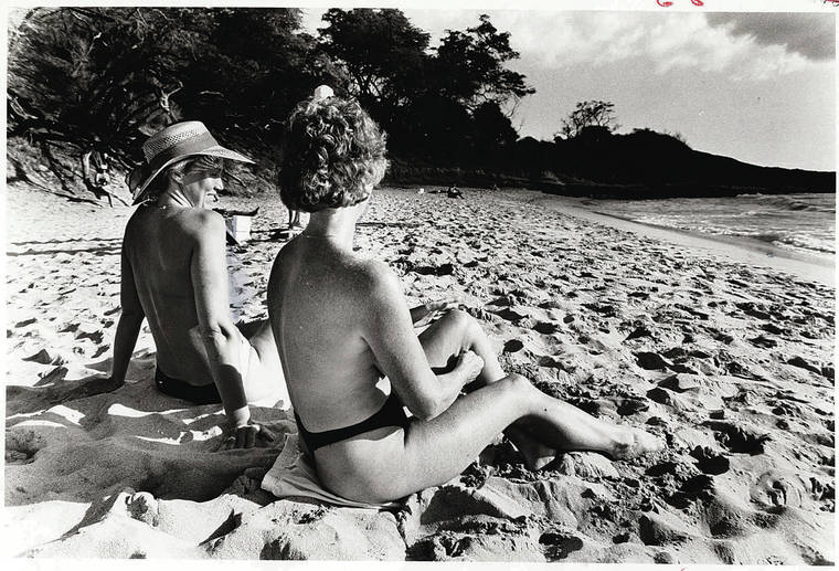 STAR-ADVERTISER ARCHIVE
                                11/24/1986
                                Seattle residents Irene and Ruth enjoyed the afternoon sun at Maui’s Little Beach, where officials were stepping up enforcement of prohibitions against nude sunbathing. The women asked that their last names not be used.