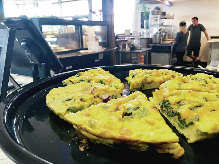 COURTESY OLENA HEU
                                During a recent visit to the new broth restaurant in Kahului, a hearty frittata was displayed on the counter.