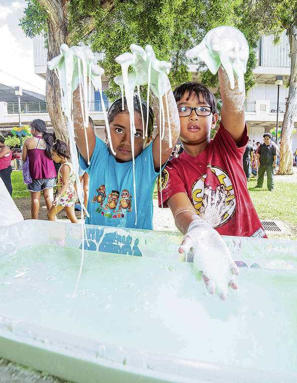 COURTESY LEEWARD DISCOVERY FAIR
                                Explore science in a hands-on fashion — literally — at the Leeward Discover Fair on Saturday. Kids love the popular Quicksand Goo exhibit.