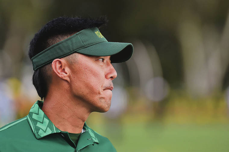 STEVEN ERLER / SPECIAL TO THE STAR-ADVERTISER
                                Fourth-year Leilehua head coach Mark Kurisu enters Saturday’s matchup with ‘Iolani with a record of 30-9-1. The Mules are 6-1 overall and 4-1 in OIA Division I play this season.