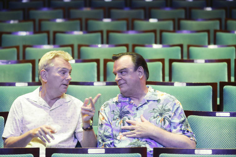 JAMM AQUINO / JUNE 11, 2018
                                Joe Moore, right, and Pat Sajak are photographed at the Hawaii Theatre in Honolulu. They will star in their fifth Hawaii Theatre show together, Neil Simon’s “The Sunshine Boys,” which opens June 18, 2020.
