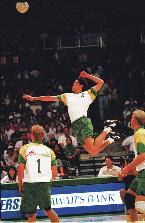 STAR-ADVERTISER FILE
                                Yuval Katz launched a serve during an era when UH men’s volleyball enjoyed a crazy following.