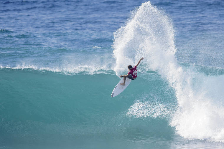 COURTESY WORLD SURF LEAGUE
                                David Van Zyl went hard off the lip during his victory Wednesday.