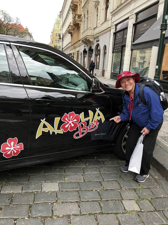 Roy Chang spotted a car sporting Aloha Bar’s logo in Prague, Czech Republic, in May. Photo by Anna Chang.