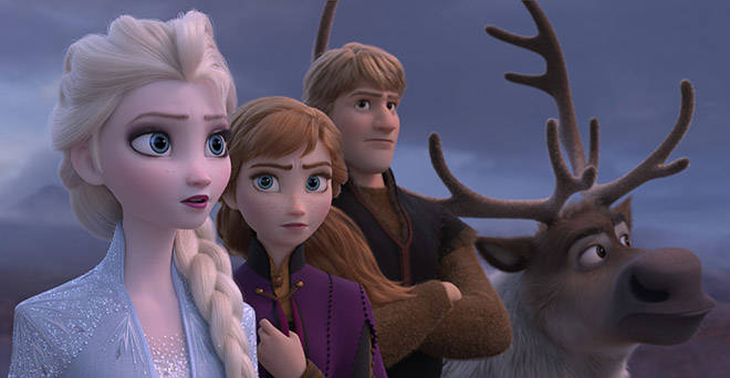 DISNEY VIA ASSOCIATED PRESS
                                This image released by Disney shows Elsa, voiced by Idina Menzel, from left, Anna, voiced by Kristen Bell, Kristoff, voiced by Jonathan Groff and Sven in a scene from “Frozen 2.”