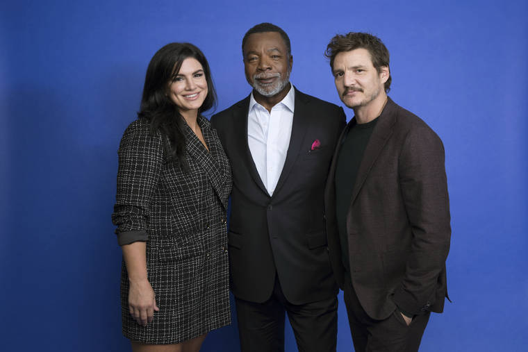 MARK VON HOLDEN/INVISION/ASSOCIATED PRESS
                                From left, Gina Carano, Carl Weathers and Pedro Pascal at the Disney Plus launch event promoting “The Mandalorian,” Oct. 19, at the London West Hollywood hotel in West Hollywood, Calif. The ambitious eight-episode show with the budget of a feature film is one of the marquee offerings of the Walt Disney Co.’s new streaming service, Disney Plus, which launches Nov. 12.