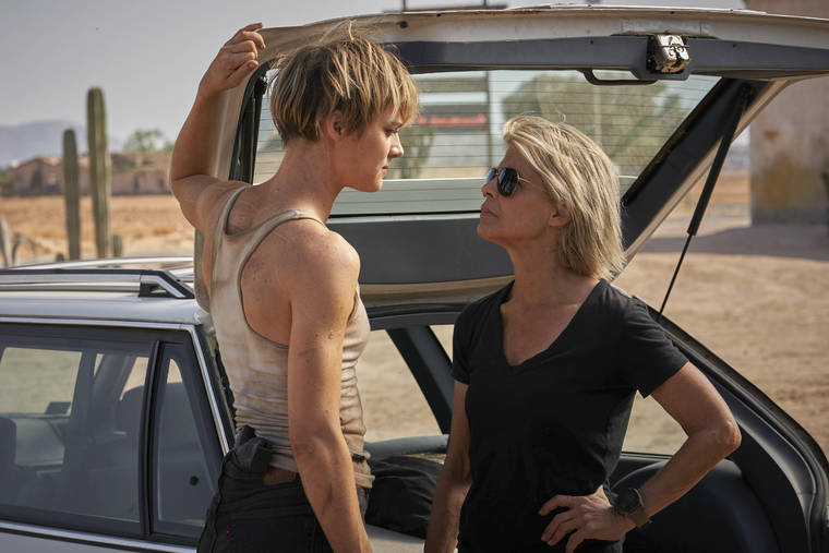 KERRY BROWN/PARAMOUNT PICTURES VIA ASSOCIATED PRESS
                                This image released by Paramount Pictures shows Mackenzie Davis, left, and Linda Hamilton in “Terminator: Dark Fate.”