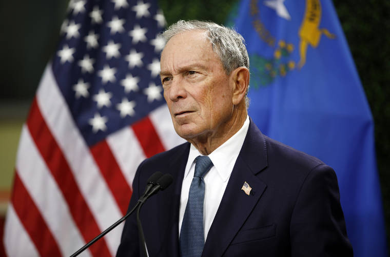 ASSOCIATED PRESS
                                Former New York City Mayor Michael Bloomberg spoke, Feb. 26, at a news conference at a gun control advocacy event in Las Vegas. Bloomberg has opened door to a potential presidential run, saying the Democratic field ‘not well positioned’ to defeat Trump.
