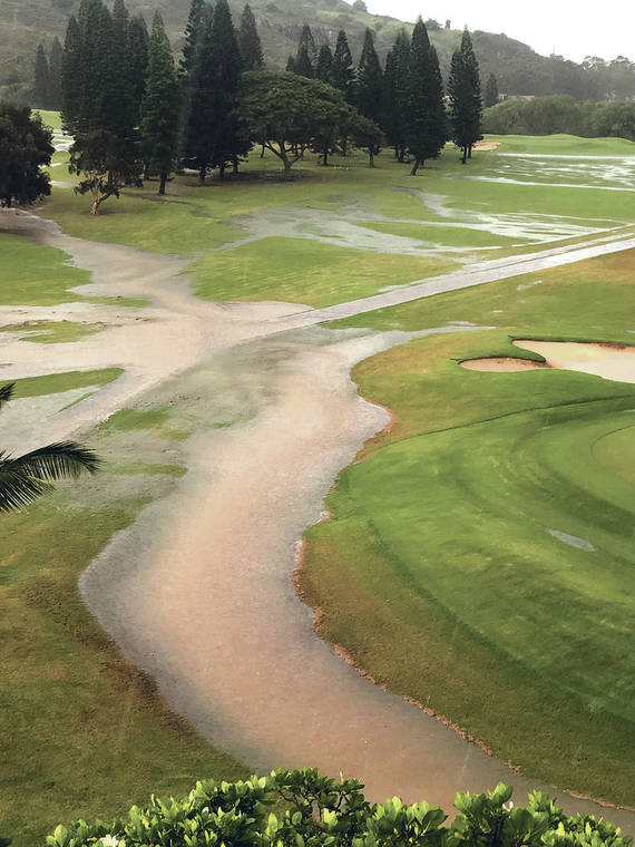 COURTESY ROBERT RESPICIO / ALOHA SECTION PGA
                                The final round of the event was canceled on Tuesday due to heavy rains in Lanikai that left the course unplayable.