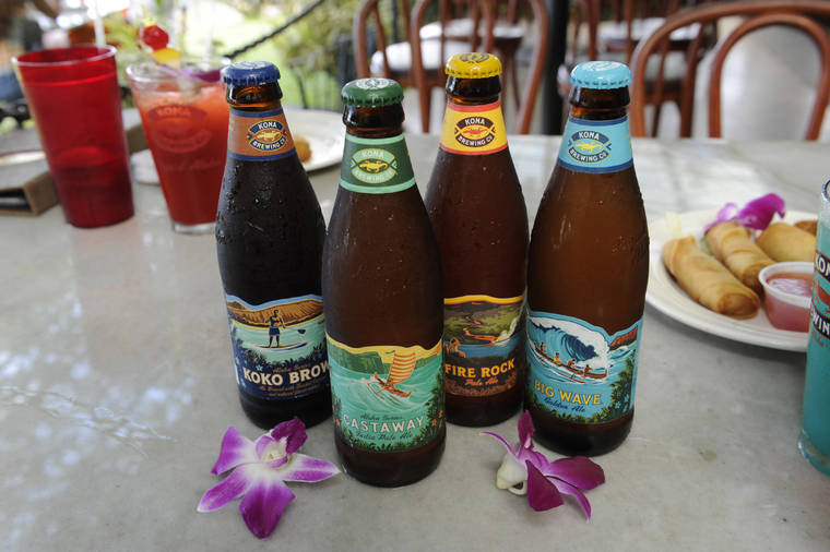BRUCE ASATO / 2014
                                This photo shows different varieties of Kona Brewing Co. beer. Kona Brewing is slated to become wholly owned by beer company behemoth Anheuser-Busch under a deal announced today.