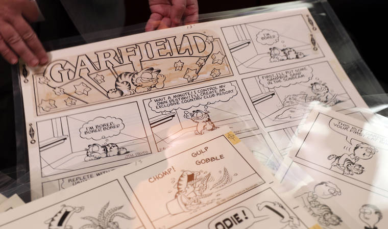 Image result for garfield comicstrips go up for auction