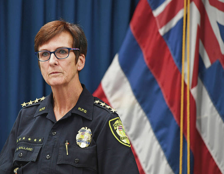 BRUCE ASATO / BASATO@STARADVERTISER.COM
                                Honolulu Police Chief Susan Ballard spoke Monday at a news conference on the shooting incident.