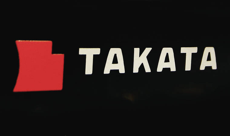 ASSOCIATED PRESS / 2016
                                The logo of Takata Corp. at an auto supply shop in Tokyo. The inflators are among 10 million sold to 14 automakers that Takata is recalling.