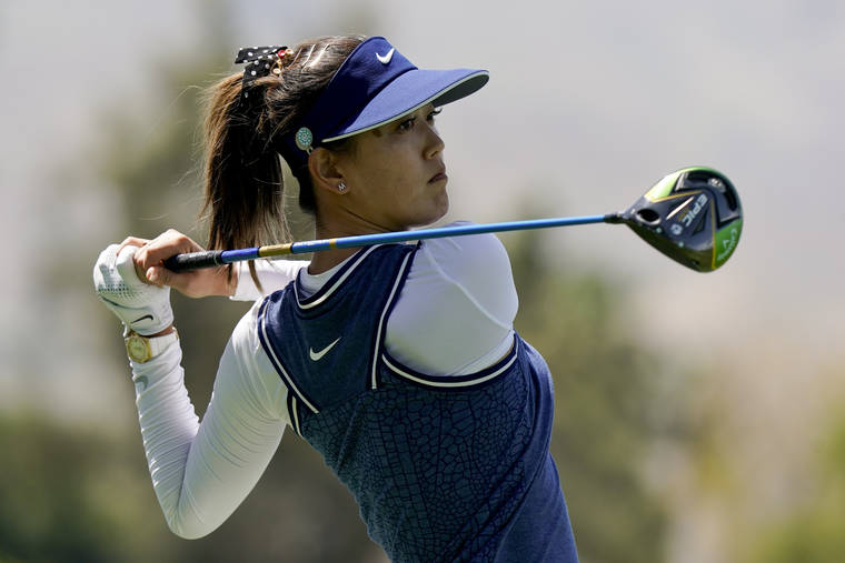 ASSOCIATED PRESS
                                In this April 5, 2019, file photo, Michelle Wie watches her tee shot on the 118th hole during the second round of the LPGA Tour ANA Inspiration golf tournament at Mission Hills Country Club in Rancho Mirage, Calif. Wie is expecting her first child — a girl — this summer. The often-injured golfer announced the news Thursday on Instagram. She married Jonnie West, the son of NBA great Jerry West, in August.