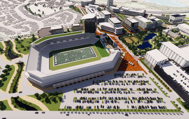 COURTESY CRAWFORD ARCHITECTS
                                In this screenshot made from a video, this is a potential concept of the redesigned Aloha Stadium.