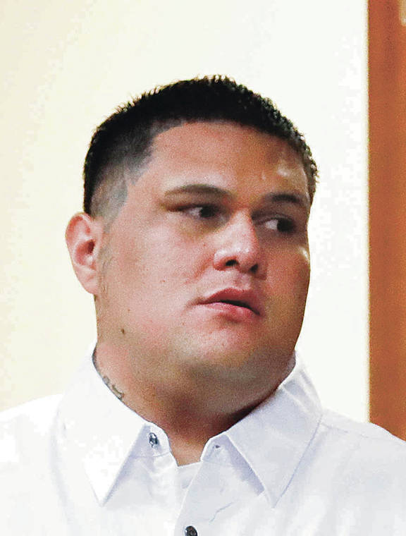 JAMM AQUINO/JAQUINO@STARADVERTISER.COM
                                Manu Sorenson appears in Circuit Court on Jan. 6, 2020 in Honolulu. Sorenson is accused of shooting to death Jacob Feliciano in a 2018 shooting at a Kapiolani Boulevard game room.