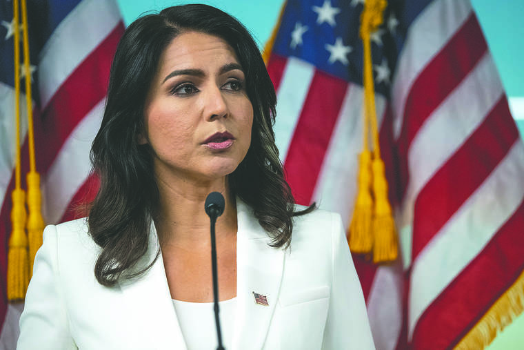 ASSOCIATED PRESS
                                Democratic presidential candidate Rep. Tulsi Gabbard, D-Hawaii, spoke, Oct. 29, during a news conference in New York. Bernie Sanders is not the only Democratic presidential candidate feuding with Hillary Clinton right now.