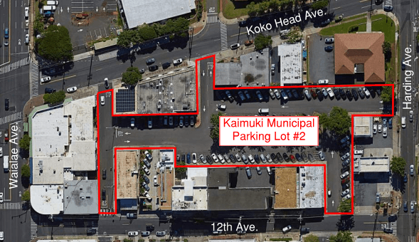 COURTESY DEPARTMENT OF DESIGN & CONSTRUCTION
                                The municipal metered parking lot is bound by the Koko Head, Waialae, Harding and 12th Avenues.
