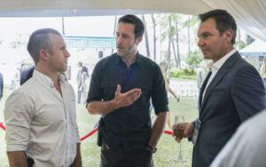 COURTESY CBS
                                Harry Langford (Chris Vance, right) helps McGarrett (Alex O’Loughlin, center) and Danny (Scott Caa, left) investigate a series of murders that follow the plot of a fabled unpublished crime novel from the 1920s. Also, Tani (Meaghan Rath) and Junior’s (Beulah Koale) friendship takes a meaningful new turn.