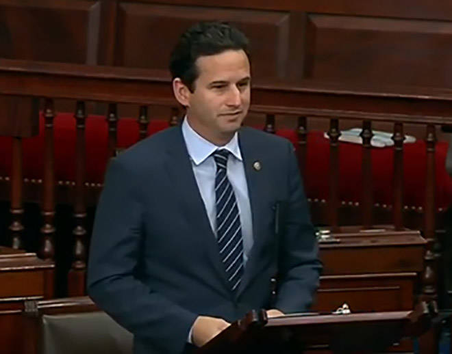 COURTESY U.S. SENATE
                                U.S. Sen Brian Schatz, D-Hawaii, spoke on the Senate floor today to announce that he will vote for the conviction of President Donald Trump on both counts in the impeachment trial.