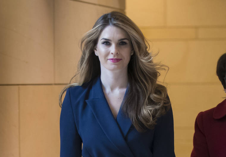 ASSOCIATED PRESS / Feb. 27, 2018
                                Then-White House Communications Director Hope Hicks arrives to meet behind closed doors with the House Intelligence Committee, at the Capitol in Washington in 2018. Hicks, one of President Donald Trump’s most trusted and longest-serving aides, is returning to the White House, where she will be serving as counselor to the president, working with presidential son-in-law and senior adviser Jared Kushner.