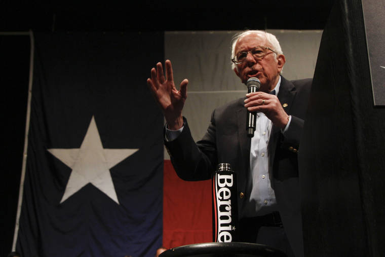 ASSOCIATED PRESS
                                Democratic presidential candidate Sen. Bernie Sanders I-Vt. speaks at a campaign event in El Paso, Texas, on Saturday.